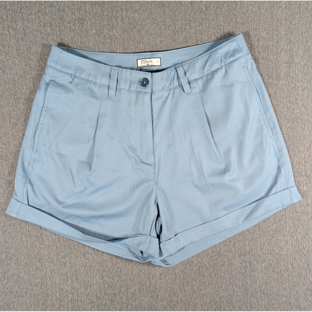 Rare WILLIAM MURRAY TITO'S Vodka Collab Blue Pleated Women's Golf Shorts Sz 10